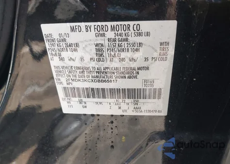 2013 Ford Edge Limited from USA, damaged, VIN 2FMDK3KCXDBB65817